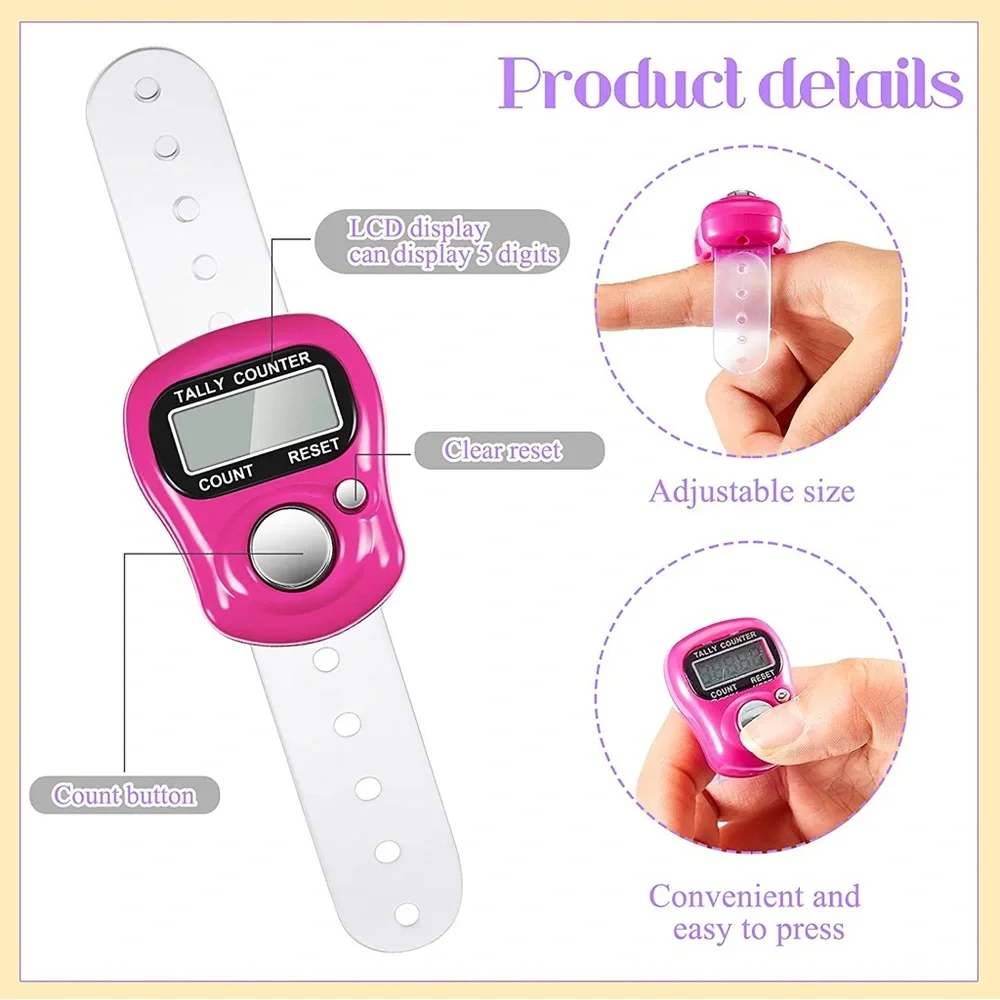 Electronic Finger Counter(3 Pack)5 Digit LCD Digital Display Tally Counter.